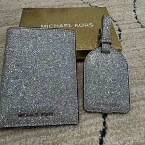 Authentic Michael Kors passport and luggage tag set